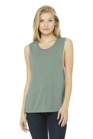 BELLA+CANVAS Women's Flowy Scoop Muscle Tank BC8803 (Color: Dusty Blue, size: M)