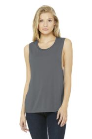 BELLA+CANVAS Women's Flowy Scoop Muscle Tank BC8803 (Color: Storm, size: 2XL)