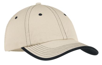 Port Authority Vintage Washed Contrast Stitch Cap C835 (Color: Stone/ Black, size: OSFA)