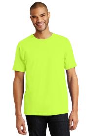 Hanes Authentic 100% Cotton T-Shirt 5250 (Color: Safety Green, size: S)