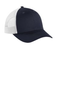 Port Authority Low-Profile Snapback Trucker Cap C112LP (Color: Rich Navy/ White, size: OSFA)