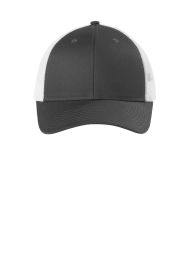 Port Authority Low-Profile Snapback Trucker Cap C112LP (Color: Grey Steel/ White, size: OSFA)