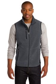 Port Authority R-Tek Pro Fleece Full-Zip Vest F228 (Color: Charcoal Heather/ Black, size: 4XL)