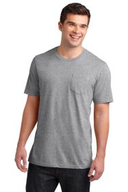 District Very Important Tee with Pocket DT6000P (Color: Light Heather Grey, size: L)