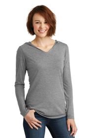 District Women's Perfect Tri Long Sleeve Hoodie DM139L (Color: Grey Frost, size: XXL)