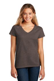 District Women's Re-Tee V-Neck DT8001 (Color: Deep Brown Heather, size: 3XL)