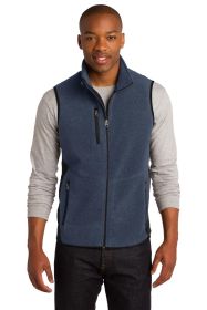 Port Authority R-Tek Pro Fleece Full-Zip Vest F228 (Color: Navy Heather/ Black, size: 2XL)
