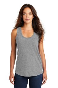 District Women's Perfect Tri Racerback Tank DM138L (Color: Grey Frost, size: L)