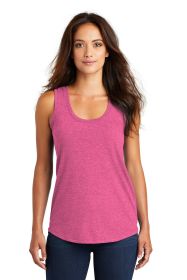 District Women's Perfect Tri Racerback Tank DM138L (Color: Fuchsia Frost, size: M)