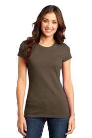 District Women's Fitted Very Important Tee DT6001 (Color: Brown, size: L)
