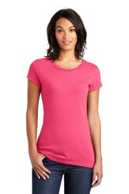 District Women's Fitted Very Important Tee DT6001 (Color: Neon Pink, size: L)
