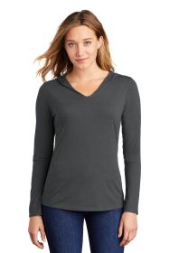 District Women's Perfect Tri Long Sleeve Hoodie DM139L (Color: Charcoal, size: 3XL)