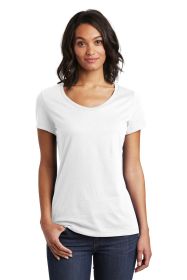 District Women's Very Important Tee V-Neck DT6503 (Color: White, size: S)