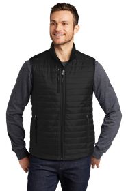 Port Authority Packable Puffy Vest J851 (Color: Deep Black, size: 2XL)