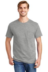 Hanes Authentic 100% Cotton T-Shirt with Pocket 5590 (Color: Light Steel, size: 3XL)