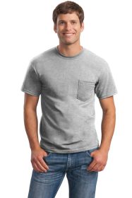 Gildan Ultra Cotton 100% US Cotton T-Shirt with Pocket 2300 (Color: Ash, size: XL)