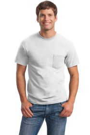 Gildan Ultra Cotton 100% US Cotton T-Shirt with Pocket 2300 (Color: White, size: 3XL)