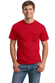 Gildan Ultra Cotton 100% US Cotton T-Shirt with Pocket 2300 (Color: Red, size: XL)