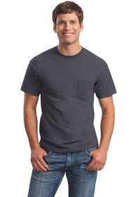 Gildan Ultra Cotton 100% US Cotton T-Shirt with Pocket 2300 (Color: Charcoal, size: 2XL)