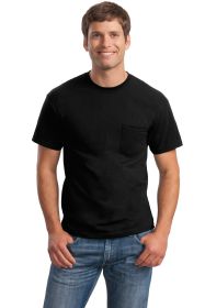 Gildan Ultra Cotton 100% US Cotton T-Shirt with Pocket 2300 (Color: Black, size: M)