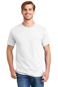 Hanes Authentic 100% Cotton T-Shirt with Pocket 5590 (Color: White, size: S)