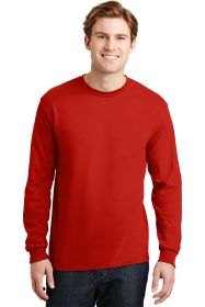 Gildan DryBlend 50 Cotton/50 Poly Long Sleeve T-Shirt 8400 (Color: Red, size: L)