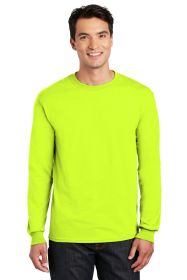 Gildan DryBlend 50 Cotton/50 Poly Long Sleeve T-Shirt 8400 (Color: Safety Green, size: S)