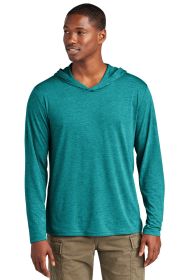 District Perfect Tri Long Sleeve Hoodie DM139 (Color: Heathered Teal, size: XL)