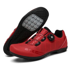 Outdoor Sports Cycling Shoes MTB Men Self-Locking Speed Sneaker Road Bike Boots SPD Cleats Mountain Bicycle Shoes Women Racing (Color: Red, size: 39)