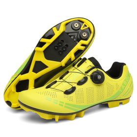 Outdoor Sports Cycling Shoes MTB Men Self-Locking Speed Sneaker Road Bike Boots SPD Cleats Mountain Bicycle Shoes Women Racing (Color: yellow mtb, size: 37)