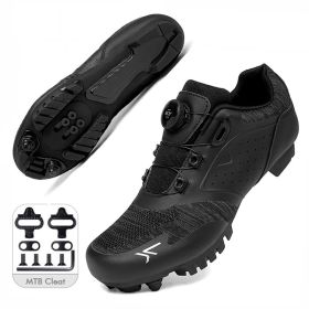2022 MTB Cycling Shoes Men Self-locking Cleats Speed Road Bike Sneakers Flat Racing Women SPD Mountain Bicycle Shoes for Shimano (Color: black mtb, size: 42)