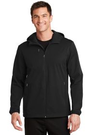 Port Authority Active Hooded Soft Shell Jacket J719 (Color: Deep Black, size: S)