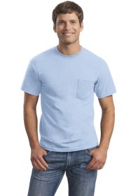 Gildan Ultra Cotton 100% US Cotton T-Shirt with Pocket 2300 (Color: Light Blue, size: 3XL)