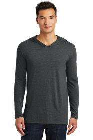 District Perfect Tri Long Sleeve Hoodie DM139 (Color: Black Frost, size: S)