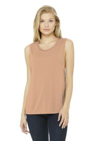 BELLA+CANVAS Women's Flowy Scoop Muscle Tank BC8803 (Color: Peach, size: M)