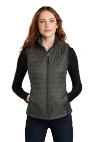 Port Authority Ladies Packable Puffy Vest L851 (Color: Sterling Grey/ Graphite, size: 4XL)