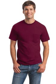 Gildan Ultra Cotton 100% US Cotton T-Shirt with Pocket 2300 (Color: Maroon, size: 3XL)