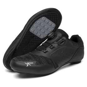 Cycling Sneaker Mtb Cleats Shoes Men Flat Pedal Bicycle Shoes Women Road Bike Boots Speed Sneakers Mountain Bike SPD Footwear (Color: black rubber, size: 38)