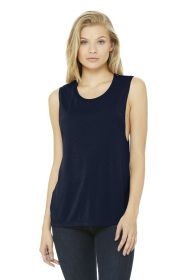 BELLA+CANVAS Women's Flowy Scoop Muscle Tank BC8803 (Color: Midnight, size: 2XL)