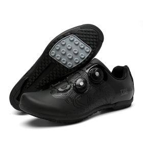 Outdoor Sports Cycling Shoes MTB Men Self-Locking Speed Sneaker Road Bike Boots SPD Cleats Mountain Bicycle Shoes Women Racing (Color: black rubber, size: 39)