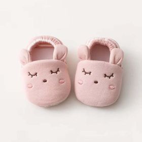 Baby Cartoon Animal Embroidered Graphic Cotton Filling Design Warm Toddle Shoes (Size/Age: Insole Length 13.00 cm, Color: Pink)
