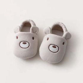 Baby Cartoon Animal Embroidered Graphic Cotton Filling Design Warm Toddle Shoes (Size/Age: Insole Length 12.00 cm, Color: Beige)