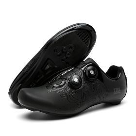Outdoor Sports Cycling Shoes MTB Men Self-Locking Speed Sneaker Road Bike Boots SPD Cleats Mountain Bicycle Shoes Women Racing (Color: black road, size: 47)