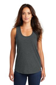 District Women's Perfect Tri Racerback Tank DM138L (Color: Black Frost, size: L)