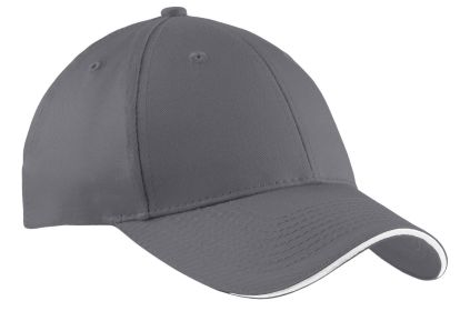 Port & Company Sandwich Bill Cap CP85 (Color: Charcoal/ White, size: OSFA)